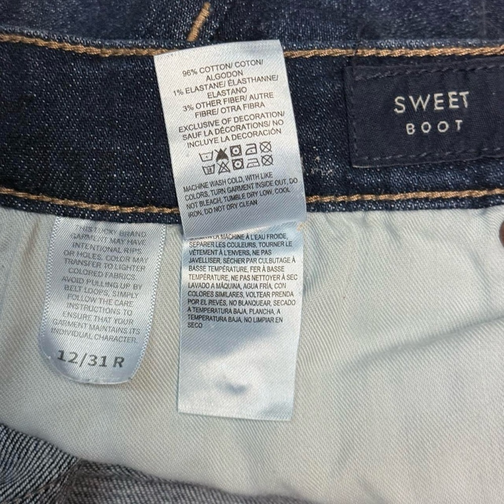 Lucky Brand Sweet Boot Mid Rise Jeans Women 12/31R Blue Denim Straight Leg - Picture 7 of 9